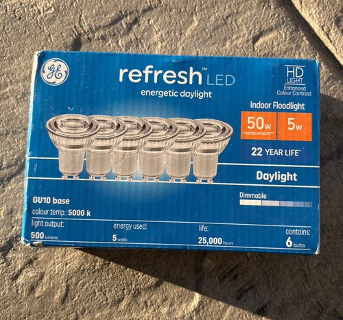 GE Refresh LED GU10 50W Equivalent 5W 500LM 5000K Daylight Dimma