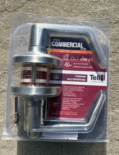Tell LC2486 Commercial Storeroom Lever Lock Grade 2 Satin Chrome