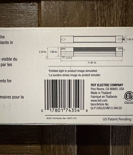 Feit Electric 12” LED Full Spectrum Grow Light 13.5W 3 Spectrum - photo 4