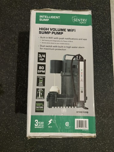 Zoeller Basement Sentry STBS700Q 3/4 HP 80 GPM WiFi Sump Pump