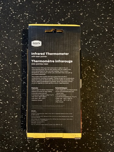 Ooni Infrared Thermometer w/ Laser Pointer Pizza Oven Gun - photo 2
