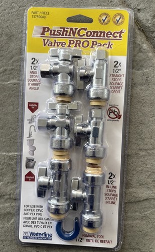 Waterline Push’N’Connect 1375964LF 1/2” Valve PRO Pack 6 Valves