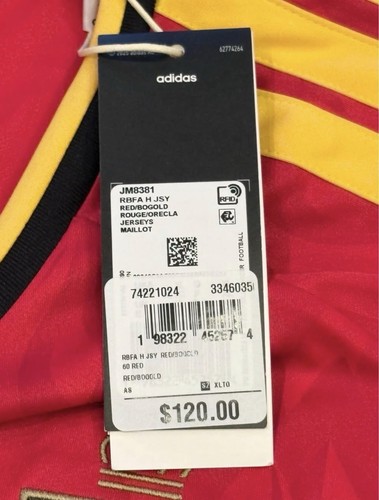 Adidas Belgium RBFA Home Jersey Red/Yellow JM8381 Size XLTO NWT - photo 5
