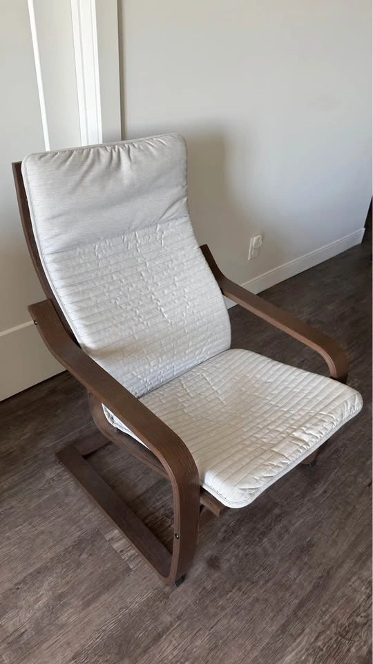 IKEA POÄNG Armchair + Footstool - Walnut/Light Beige - photo 2