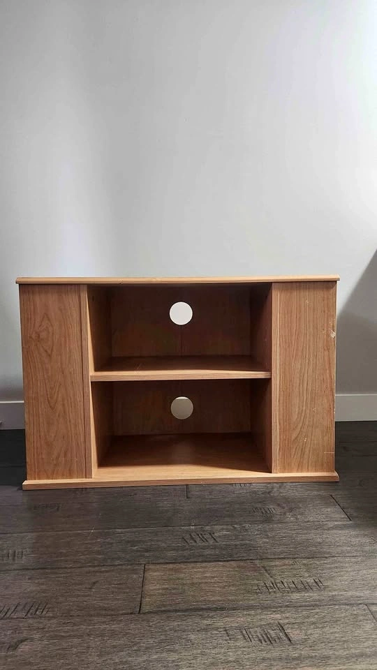 Wood TV Stand / Media Cabinet with 2 Shelves – 32" Wide