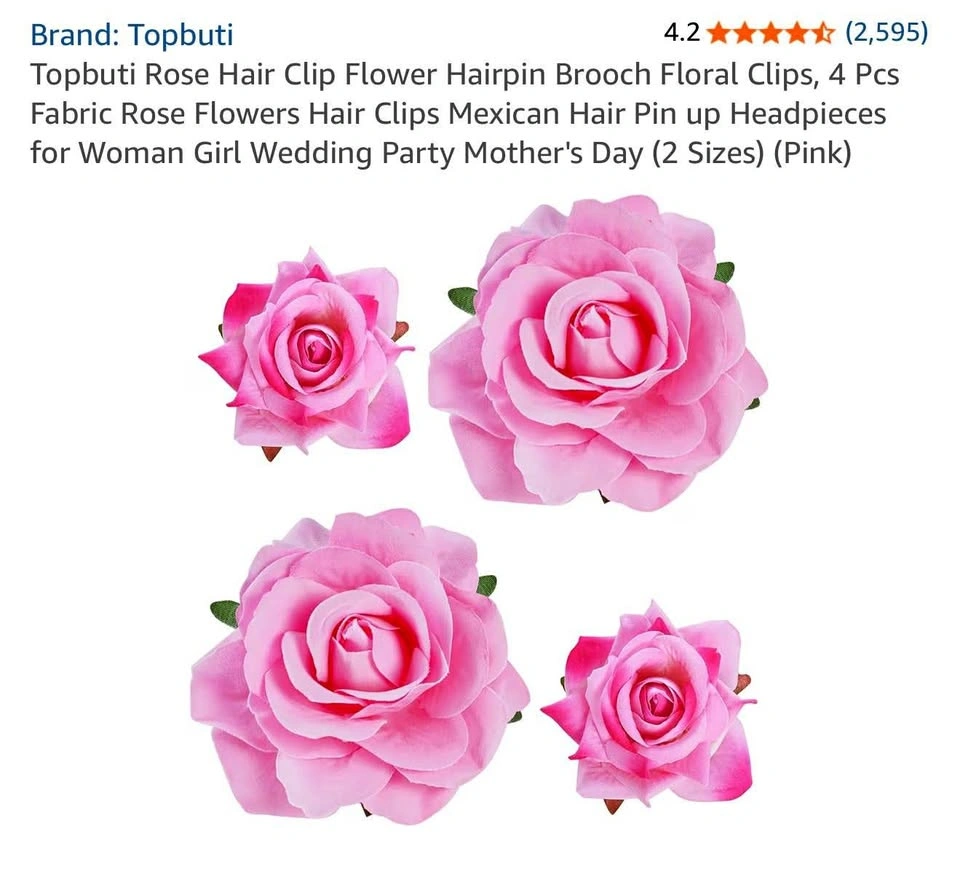 Flower Rose Hair Clip 4pcs