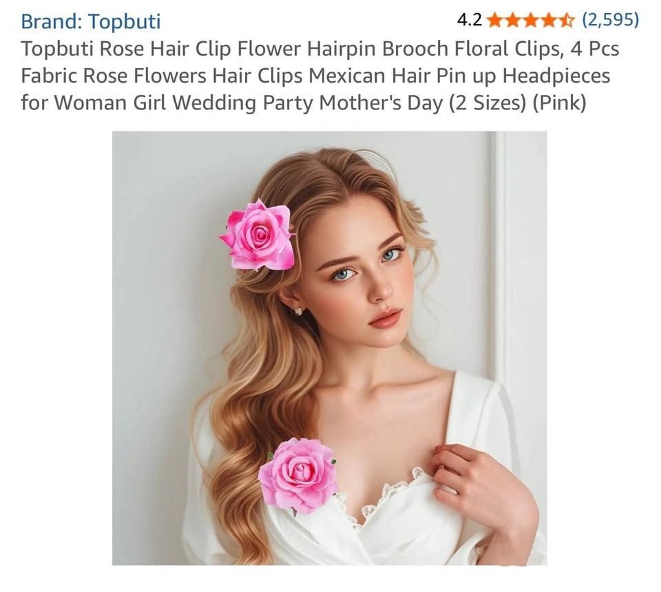 Flower Rose Hair Clip 4pcs - photo 2