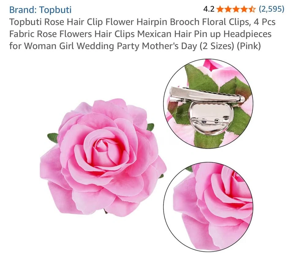 Flower Rose Hair Clip 4pcs - photo 3