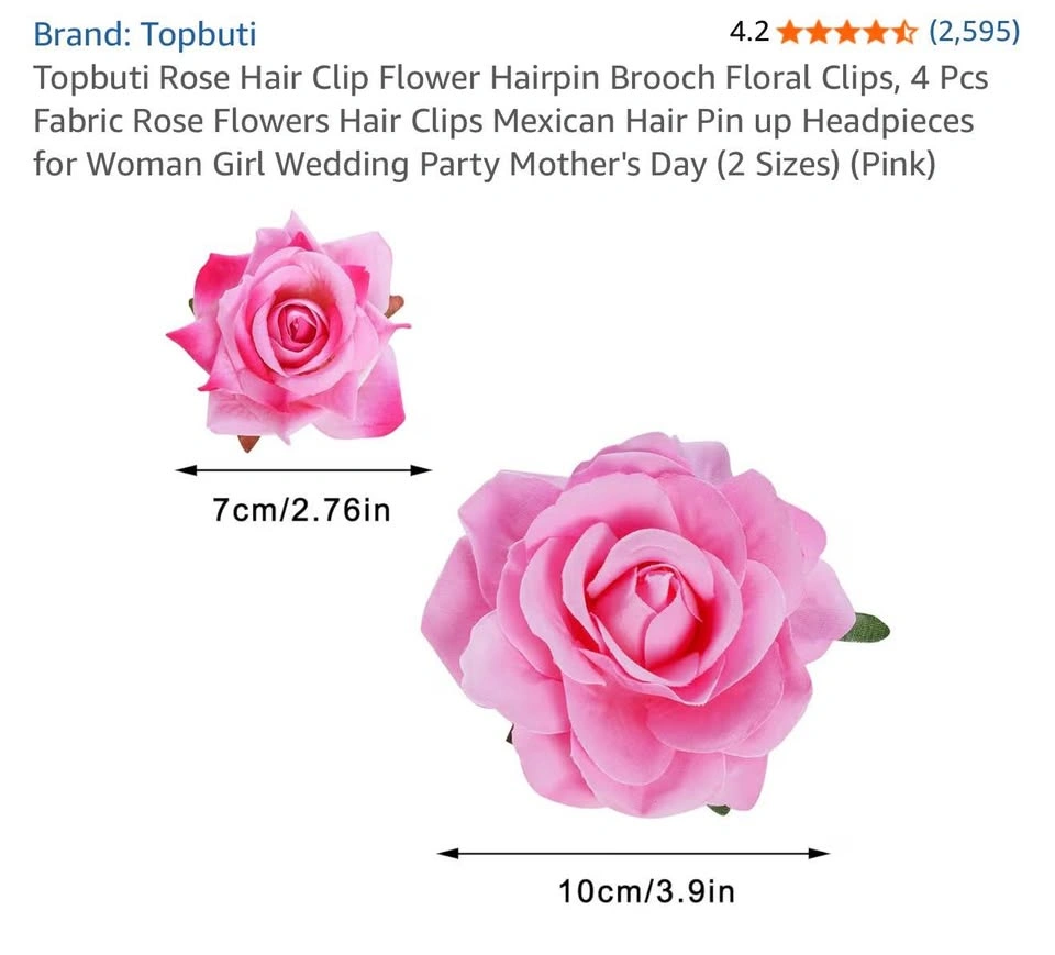 Flower Rose Hair Clip 4pcs - photo 4