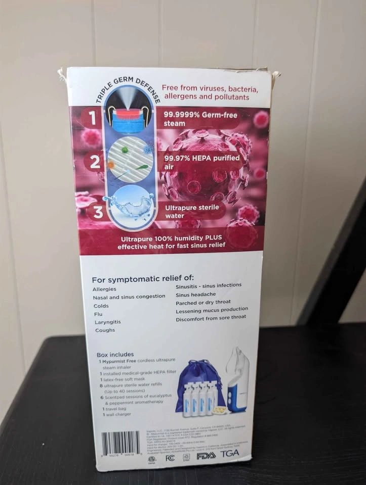 (NEW) Mypurmist Free (Model OSB1) – Cordless Ultrapure Steam Inh - photo 2