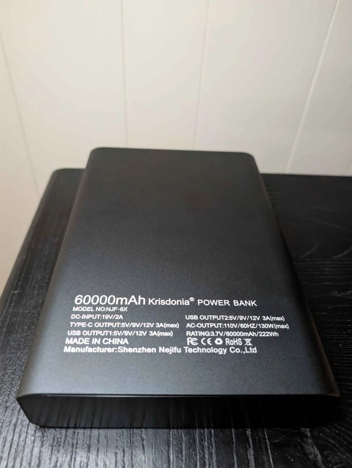 Krisdonia NJF-6X – 60,000mAh Portable Laptop AC Power Bank - photo 3