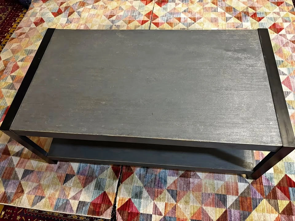 Two Coffee Tables in Two Sizes – Dark Gray with Iron Frame