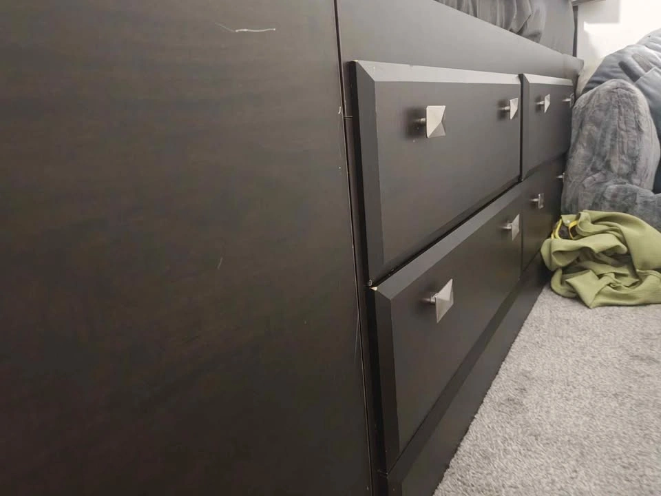 Dark brown captain's bed with 12 drawers - photo 3