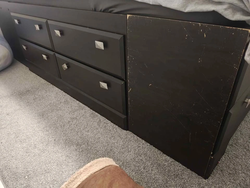 Dark brown captain's bed with 12 drawers - photo 4