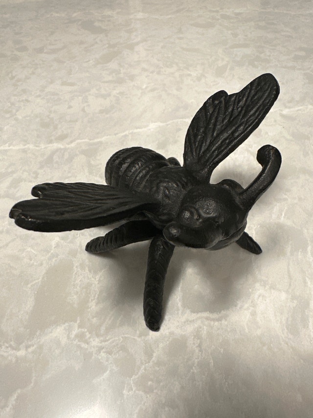 Heavy cast iron bumblebee figurine