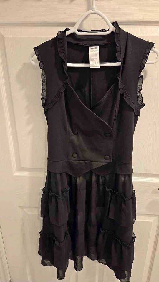 Spirit Halloween Black Gothic Ruffle Dress Costume Size M