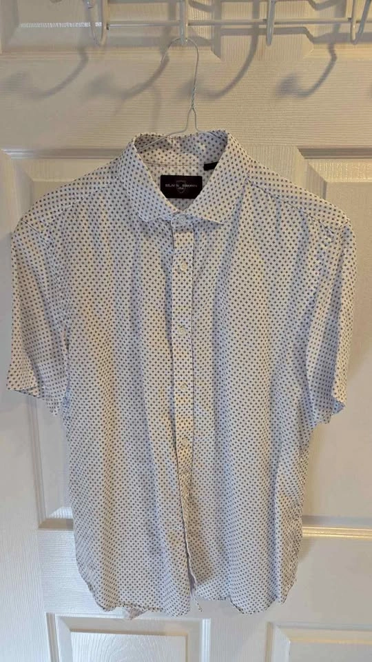 Black Brown 1826 Men's Short Sleeve Button Up Shirt - Size Small