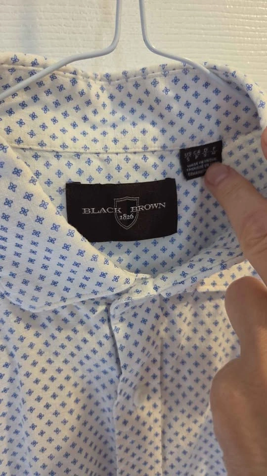 Black Brown 1826 Men's Short Sleeve Button Up Shirt - Size Small - photo 2