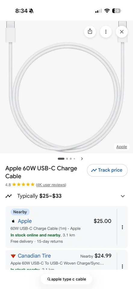 Apple 60W USB-C Charge Cable - photo 2