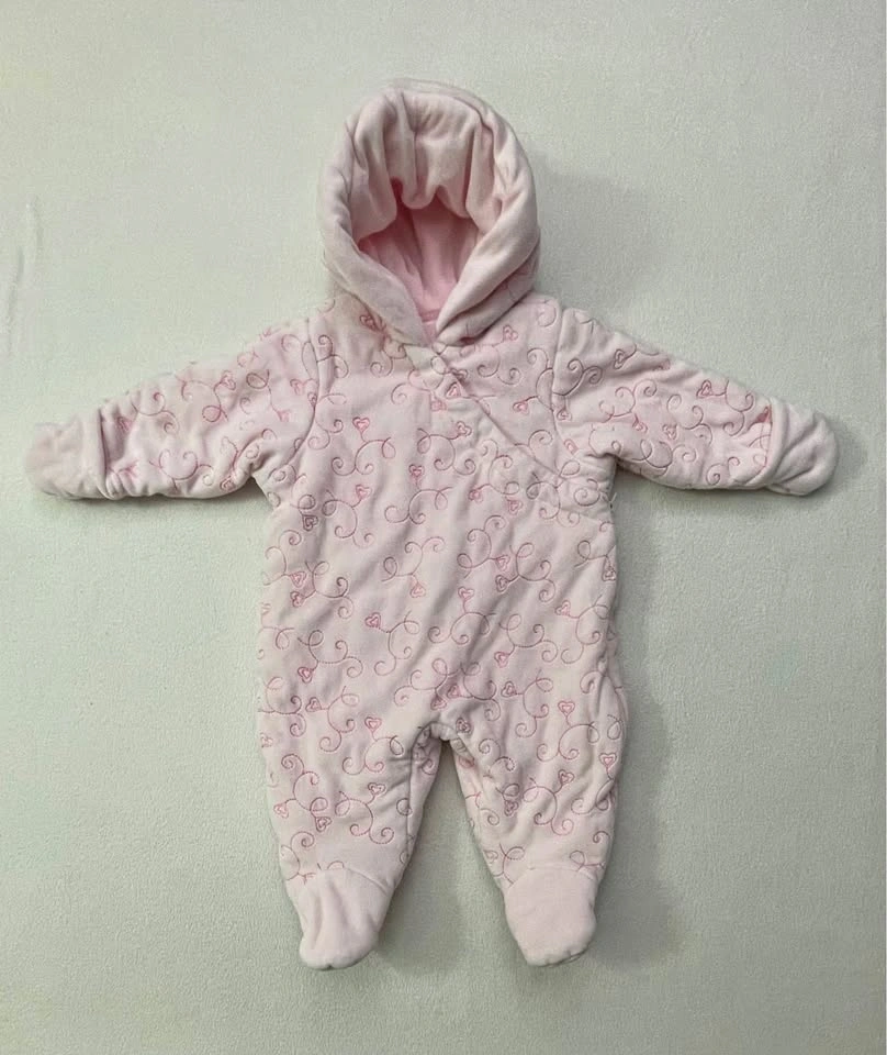 First Impressions Pink Hooded Pramsuit 3-6 Months