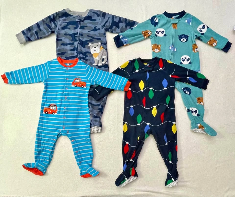 18m Carter's Baby Fleece Footed Sleepers Pajamas Lot of 4