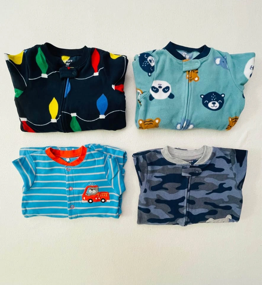 18m Carter's Baby Fleece Footed Sleepers Pajamas Lot of 4 - photo 3