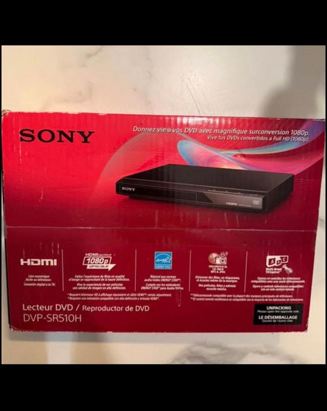 Sony DVD Upscaling Player DVP-SR510H Brand New