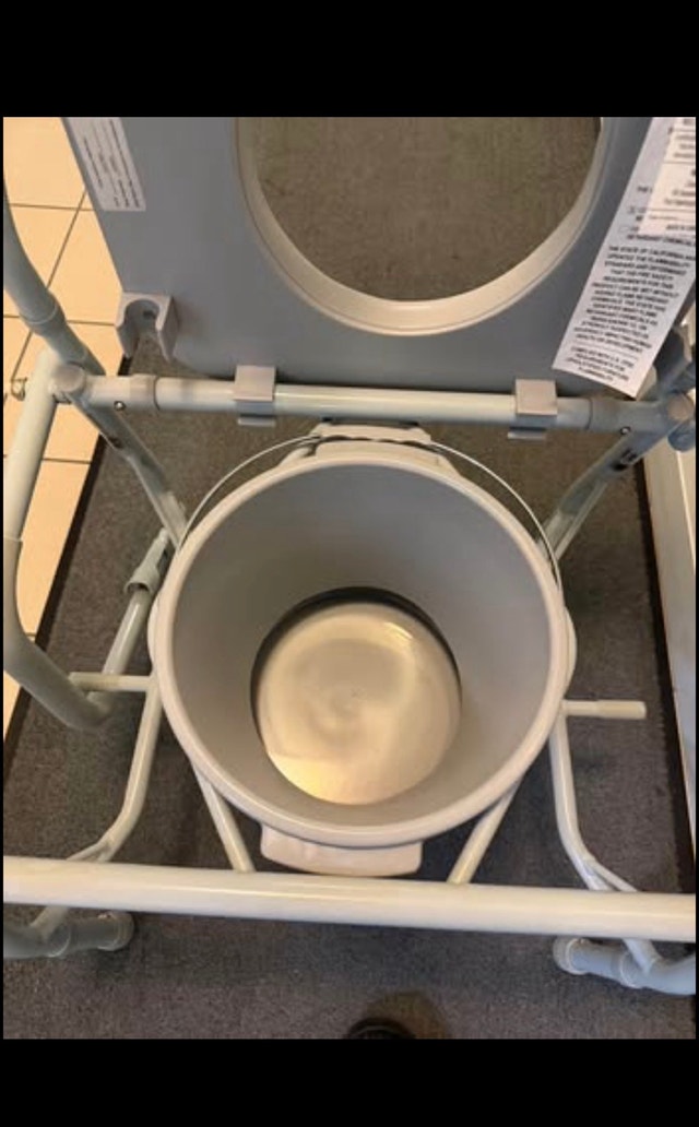 Padded Bedside Commode / Portable Toilet Chair – NEVER USED - photo 3