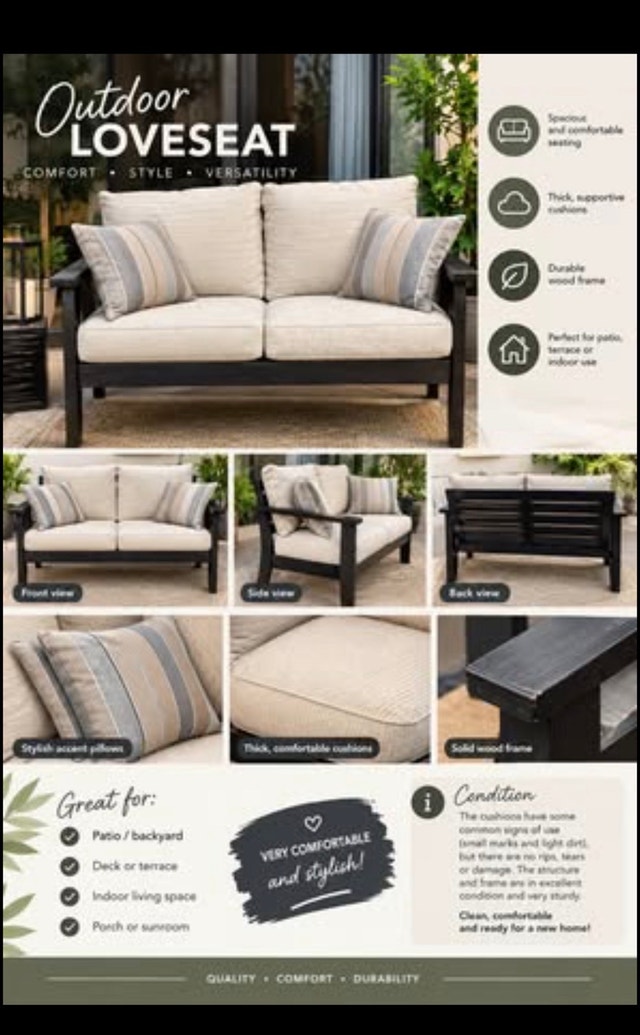 Patio Loveseat 2 Seater - photo 2