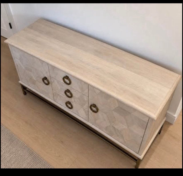 Wood Sideboard / Credenza – 62” – Brass Ring Hardware - photo 2