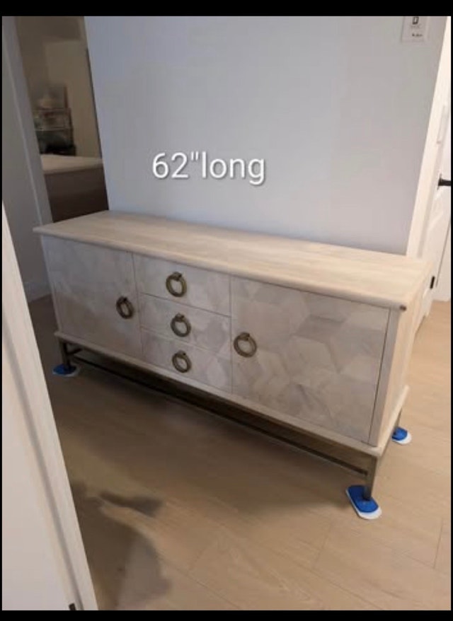 Wood Sideboard / Credenza – 62” – Brass Ring Hardware - photo 3