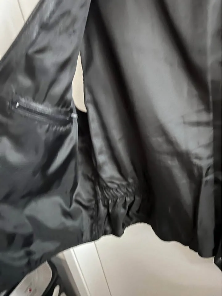 Vintage leather biker sleeveless jacket vest waistcoat XL image indicator(4)