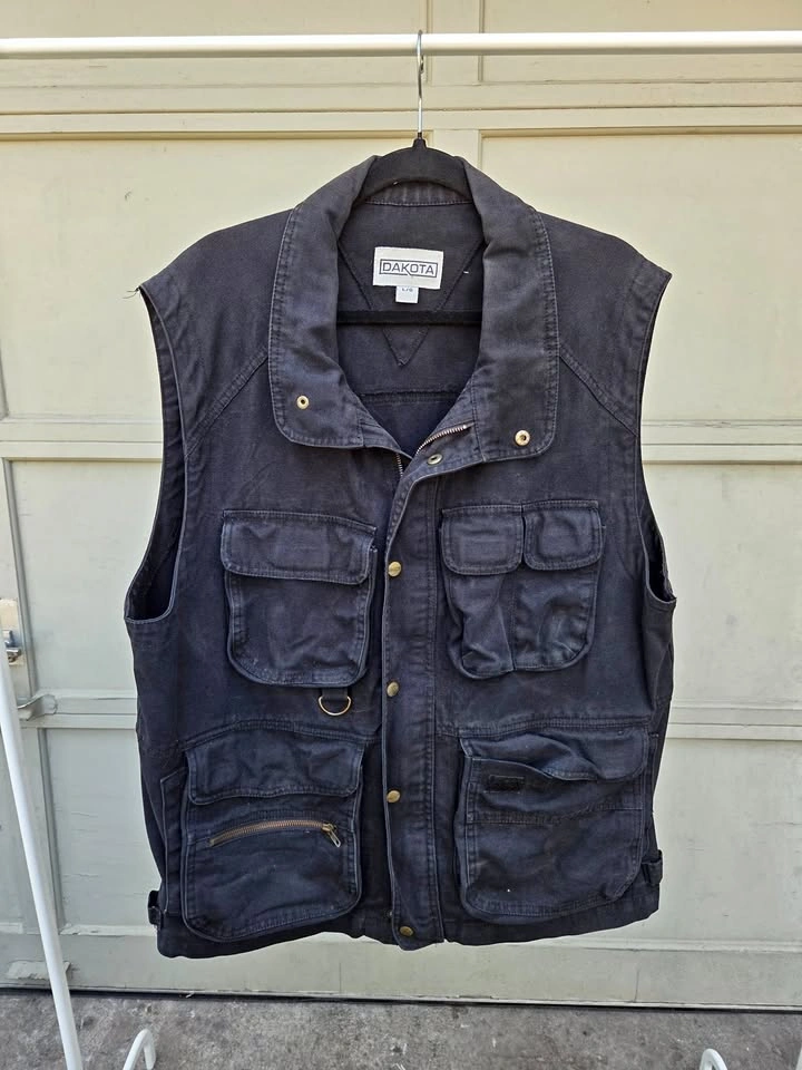 Large Men's Canvas Utility Vest Jacket