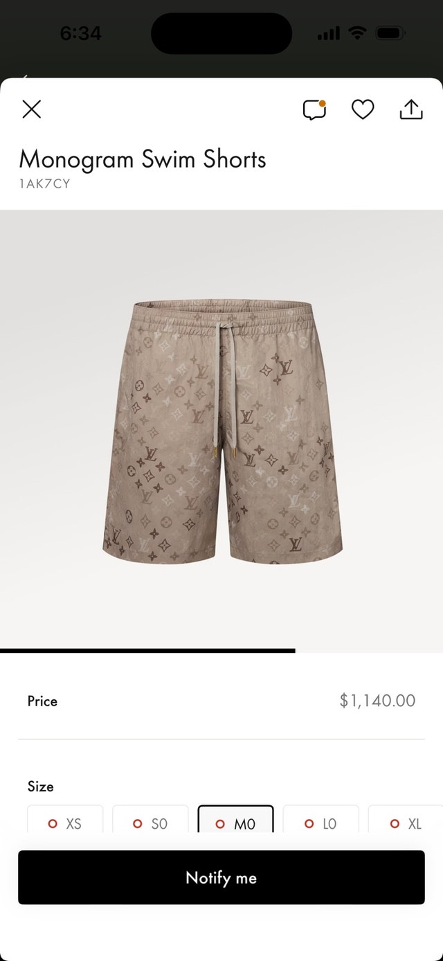 Louis Vuitton lv monogram swim shorts - size L