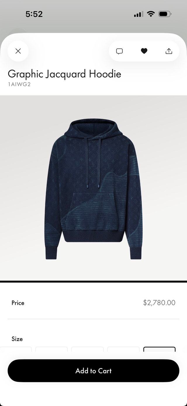 Louis Vuitton lv Graphic Jacquard hoodie - size L