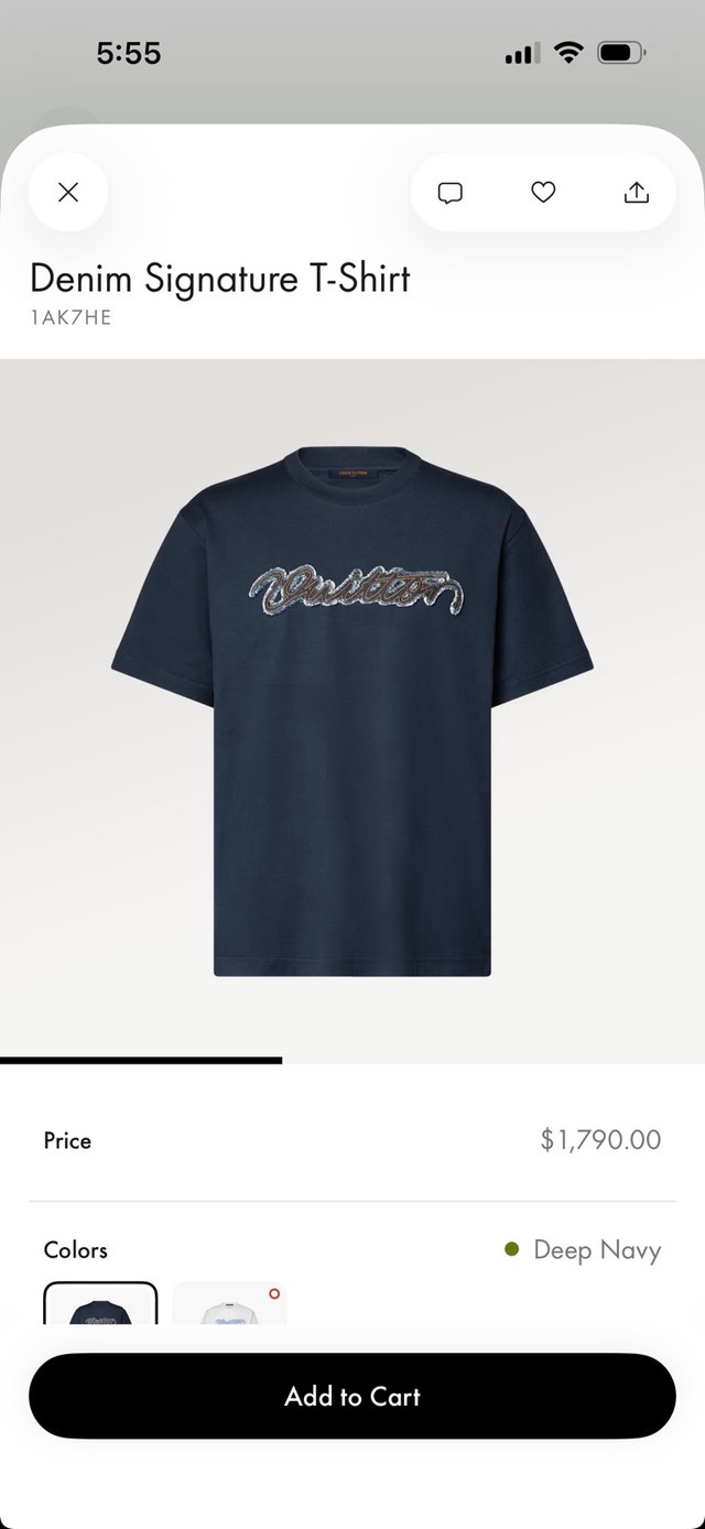 Louis Vuitton lv denim t shirt - size L