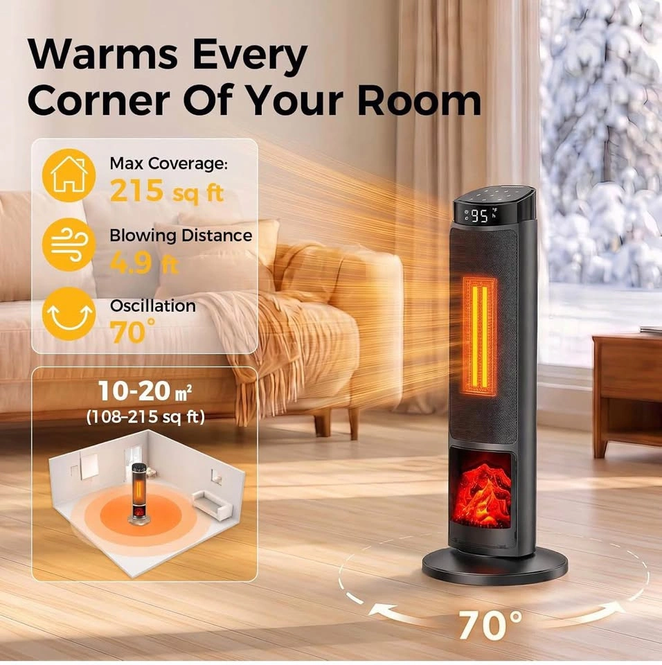 23" Indoor Space Heater, 1500W Portable Electric Room Heater - photo 4