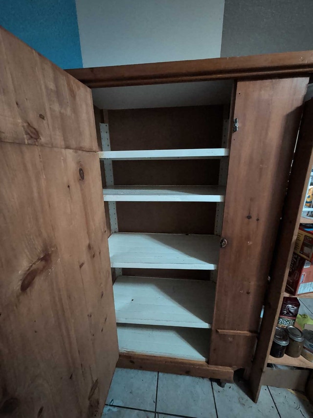 Rustic Wooden Cupboard on Wheels - photo 3