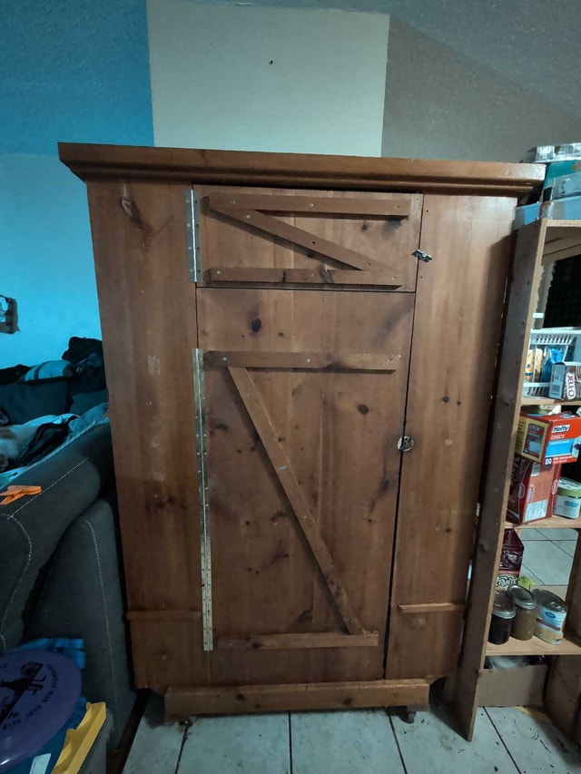 Rustic Wooden Cupboard on Wheels - photo 4