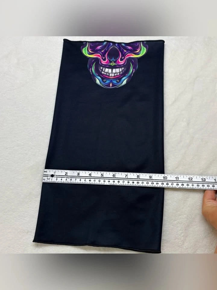 Neon Skull Face Mask Neck Gaiter Tube Scarf Biker Motorcycle - photo 5
