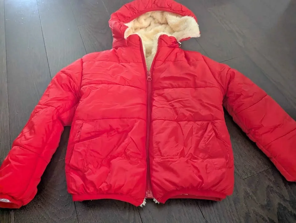 3T - Red Hooded Puffer Jacket