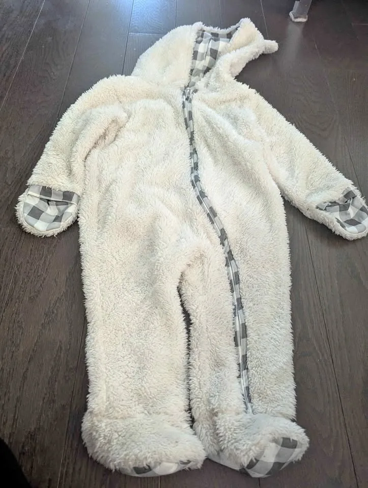 Baby Sherpa Fleece Hooded Bunting Suit 6-12 month