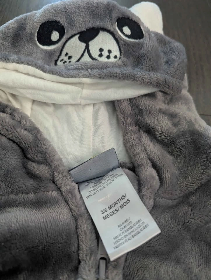 Baby Grey Plush Animal Halloween costume - 3/6 month - photo 2