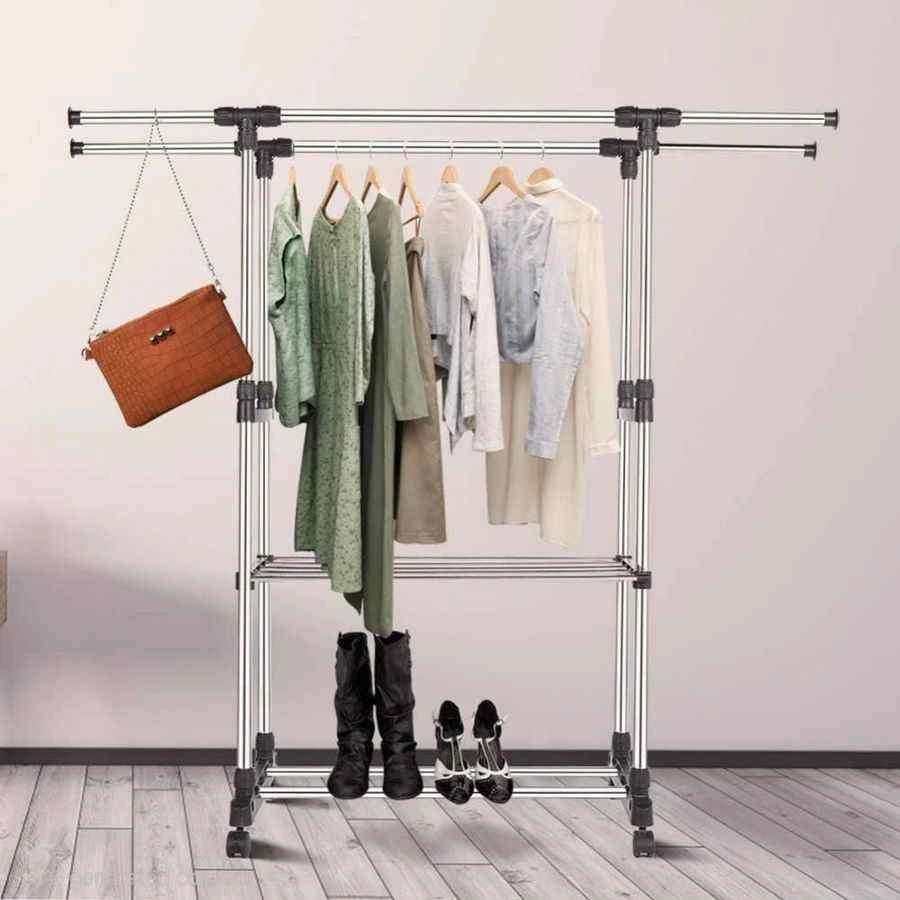 Adjustable Double Rod Garment Rack - photo 2
