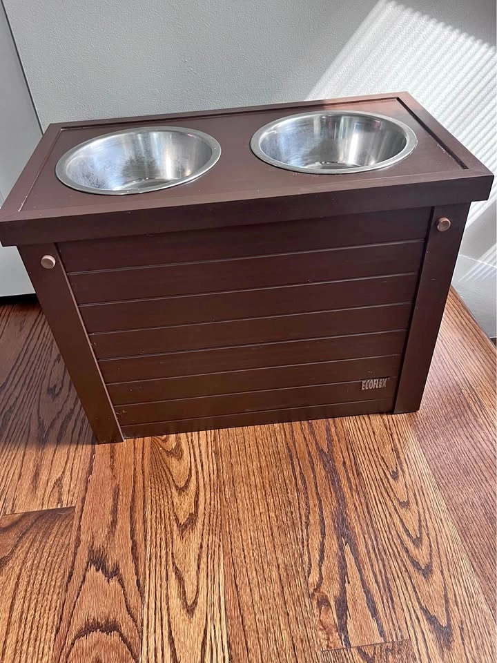 Dog Feeder with Bowls and Food Storage
