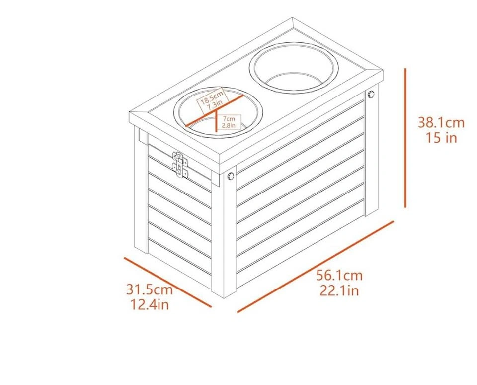 Dog Feeder with Bowls and Food Storage - photo 3
