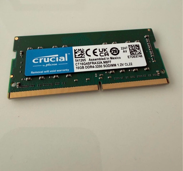 Crucial 16GB DDR4-3200 SODIMM Laptop RAM
