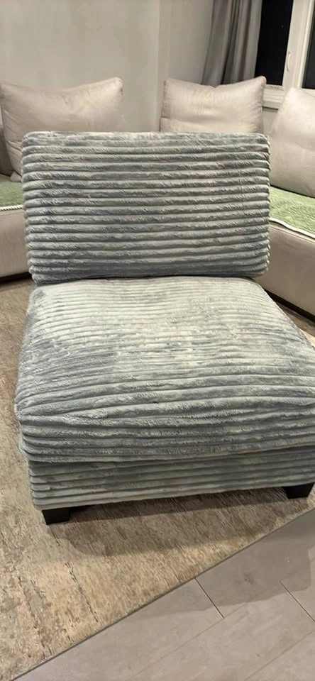 Extremely Comfortable Gray Corduroy Armless Modular Sofa Chair