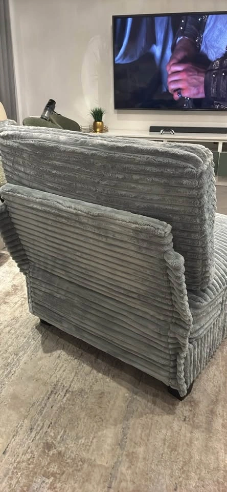 Extremely Comfortable Gray Corduroy Armless Modular Sofa Chair - photo 4