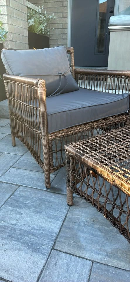 Haplife Wicker Patio Chair with Ottoman - photo 5